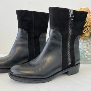 V Eartha leather combat fashion boots.